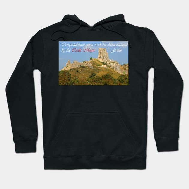 Corfe Castle Banner Hoodie by RedHillDigital